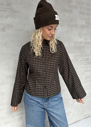 Rosa mini check skjorte Sort Neo Noir 